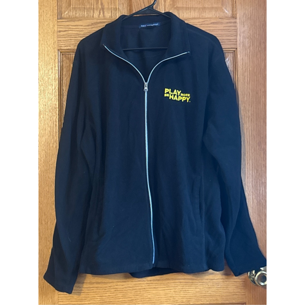 Men's Port Authority Black Fleece Jacket XL with Yellow Logo